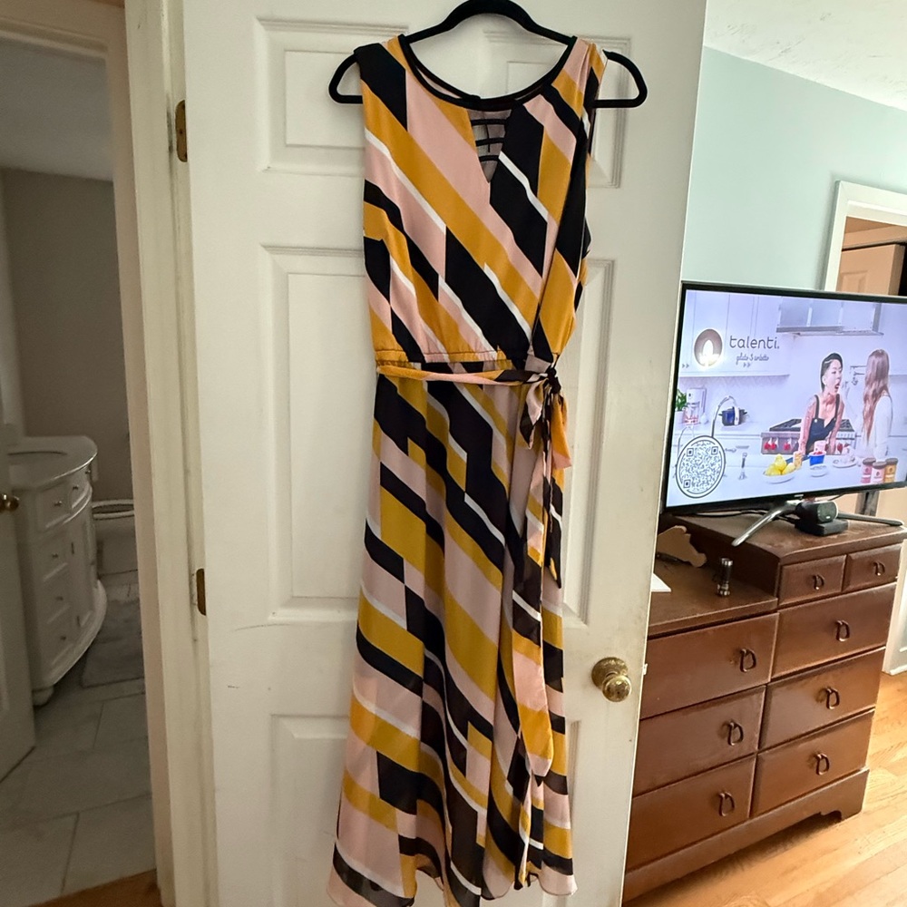 Lane Bryant Black and White Sleeveless Maxi Sundress